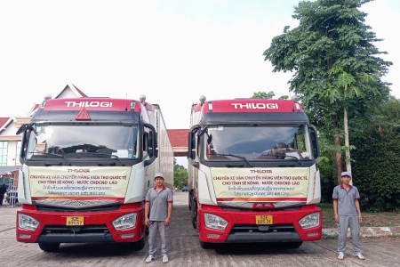 THILOGI vận chuyển hàng viện trợ quốc tế cho tỉnh Sê Kông (Lào)