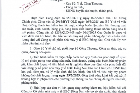 Chủ tịch UBND tỉnh Đồng Nai chỉ đạo hỏa tốc xử lý nghiêm về thực phẩm, mỹ phẩm kém chất lượng