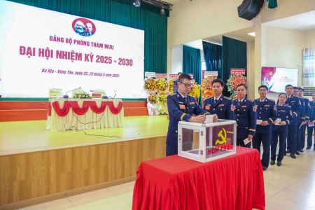 Đại hội Đảng bộ Phòng Tham mưu, Vùng Cảnh sát Biển 3 nhiệm kỳ 2025-2030 thành công tốt đẹp
