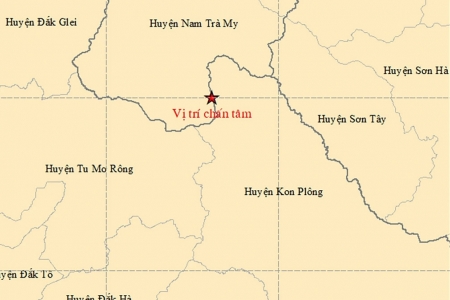 Xảy ra động đất ở Quảng Nam và Kon Tum gây rung lắc mạnh