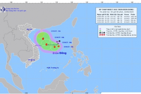 Áp thấp nhiệt đới trên Biển Đông có khả năng mạnh lên thành bão