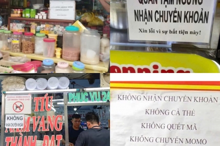 Trước ngưỡng chuyển đổi của Luật Thuế GTGT mới, một số cửa hàng thông báo “ưu tiên” nhận tiền mặt