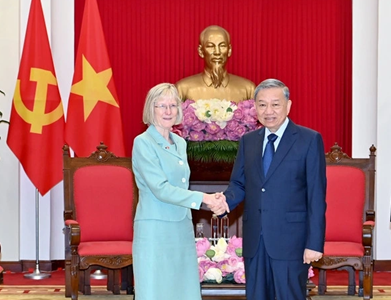 Tổng Bí thư Tô Lâm tiếp Đại sứ Australia Gillian Bird nhân dịp bắt đầu nhiệm kỳ
