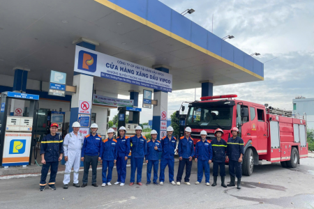 Thực tập phương án chữa cháy và cứu nạn cứu hộ tại Cửa hàng xăng dầu VIPCO