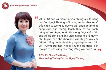 PGS.TS Phạm Thu Hương làm Hiệu trưởng Trường Đại học Ngoại thương