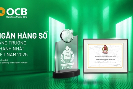 OCB đạt giải Ngân hàng số tăng trưởng nhanh nhất Việt Nam 2025