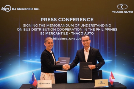 THACO AUTO hợp tác với Tập đoàn BJ Mercantile phân phối xe bus thương hiệu THACO tại Philippines