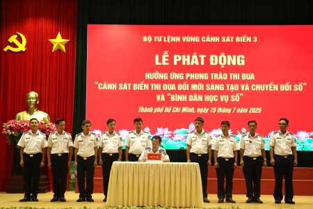 BTL Vùng Cảnh sát biển 3 phát động phong trào thi đua “Cảnh sát biển thi đua đổi mới sáng tạo và chuyển đổi số”