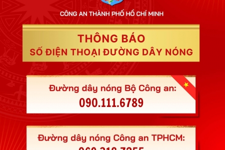 Công an TP. Hồ Chí Minh công bố đường dây nóng tiếp nhận phản ánh tiêu cực, hành chính