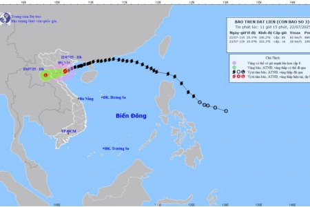 Bão số 3 (Wipha) vào đất liền rồi suy yếu nhanh, gây mưa lớn diện rộng