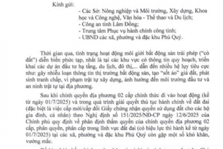 Lâm Đồng chấn chỉnh tình trạng gây nhiễu loạn thị trường BĐS, tạo 'sốt ảo' giá đất