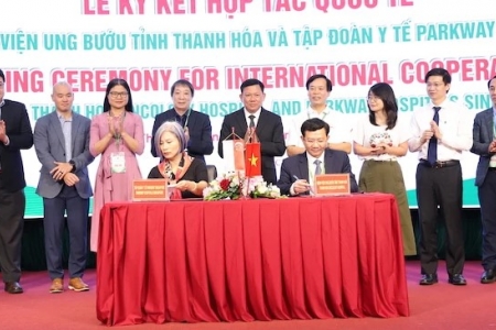 Ký kết Biên bản ghi nhớ hợp tác giữa Bệnh viện Ung bướu tỉnh Thanh Hóa và Tập đoàn Y tế Parkway, Singapore