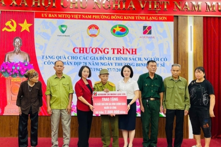 Agribank Lạng Sơn: Tri ân gia đình chính sách, người có công