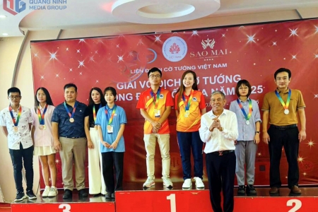 Quảng Ninh giành 2 HCV Giải Cờ tướng đồng đội quốc gia 2025