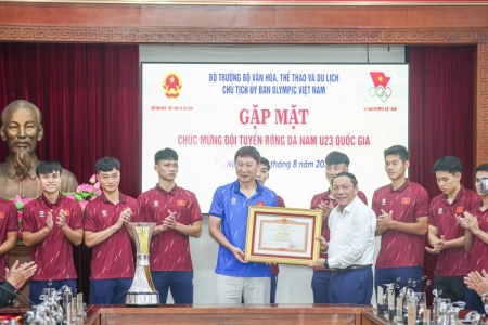 Đội tuyển U23 Việt Nam vinh dự nhận Bằng khen của Thủ tướng Chính phủ