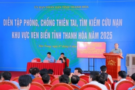 Diễn tập phòng, chống thiên tai, tìm kiếm cứu nạn khu vực ven biển tỉnh Thanh Hóa