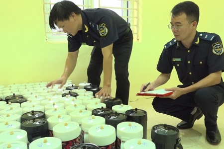 Hải quan khu vực VIII tiếp nhận, xử lý vụ vận chuyển 140 bình khí cười trái phép