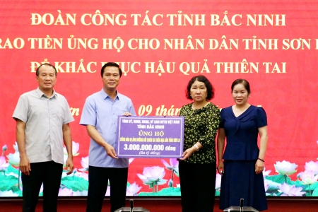 Bắc Ninh hỗ trợ người dân Sơn La bị ảnh hưởng do thiên tai 3 tỷ đồng