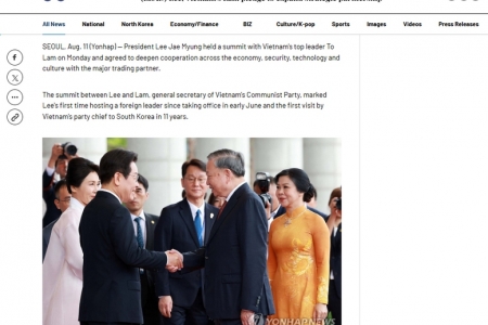 Truyền thông quốc tế đưa tin về chuyến thăm Hàn Quốc của Tổng Bí thư Tô Lâm