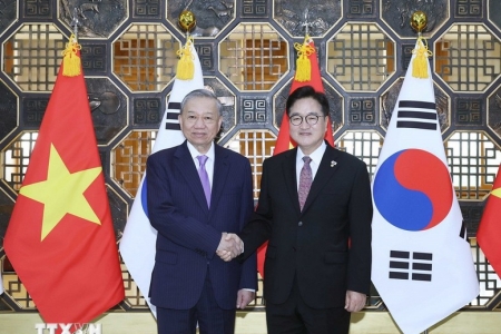 Tổng Bí thư Tô Lâm hội kiến Chủ tịch Quốc hội Hàn Quốc
