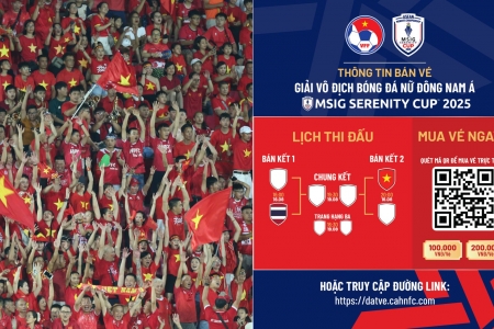Hôm nay, VFF mở bán vé trận bán kết giải nữ Đông Nam Á 2025