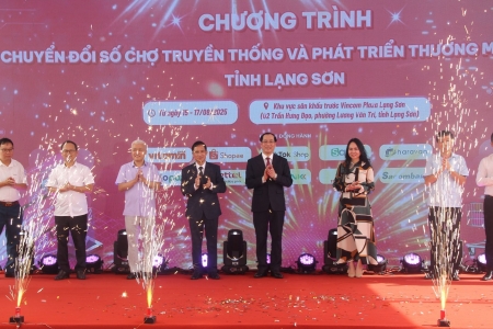 Lạng Sơn: Khai mạc Chương trình Chuyển đổi số chợ truyền thống và Phát triển thương mại điện tử