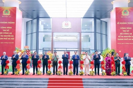 Tổng Bí thư Tô Lâm dự, cắt băng khánh thành Trụ sở Bộ Công an