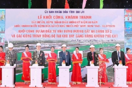 Gia Lai khởi công dự án đường cất hạ cánh số 2 và các công trình đồng bộ tại khu bay Cảng Hàng không Phù Cát