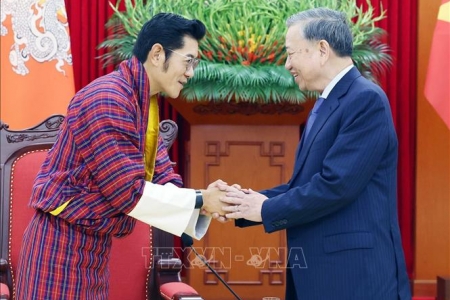 Tổng Bí thư Tô Lâm tiếp Quốc vương Bhutan Jigme Khesar Namgyel Wangchuck