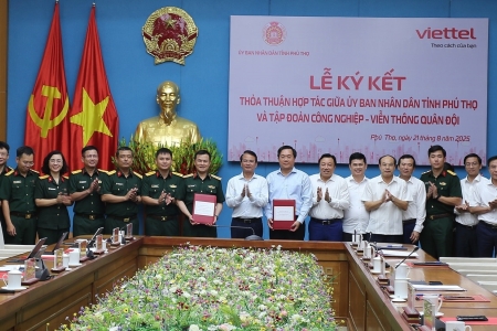 Tập đoàn Viettel ký thỏa thuận hợp tác với tỉnh Phú Thọ về nhiều lĩnh vực