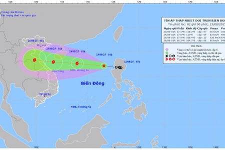 Áp thấp nhiệt đới sắp mạnh thành bão số 5, gió giật cấp 9