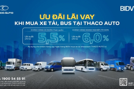 THACO AUTO hợp tác BIDV triển khai gói vay ưu đãi khi mua xe tải, bus thương hiệu THACO Truck, THACO Bus