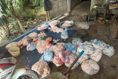 Gần 2 tạ bì lợn không rõ nguồn gốc bị phát hiện tại Thái Nguyên