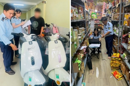 Kiểm tra đột xuất tại Cần Thơ: Phát hiện nhiều xe máy điện và thực phẩm lậu