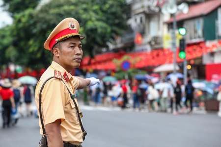Hà Nội phân luồng giao thông phục vụ Triển lãm thành tựu kinh tế - xã hội
