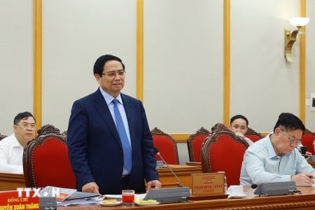 Thủ tướng Phạm Minh Chính chủ trì làm việc với Ban Thường vụ Thành ủy Hải Phòng, Tỉnh ủy Quảng Ngãi