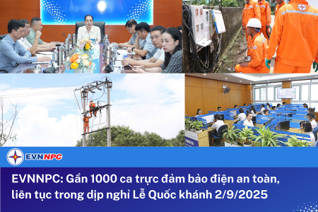 EVNNPC: Gần 1.000 ca trực đảm bảo điện an toàn, liên tục trong dịp nghỉ Lễ Quốc khánh