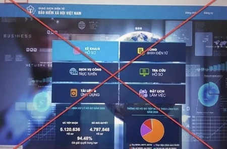 Cảnh báo trang website giả mạo cổng dịch vụ công trực tuyến Bảo hiểm xã hội Việt Nam