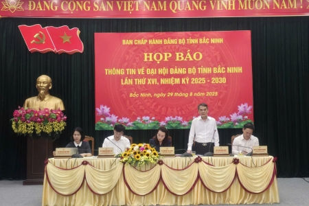 Họp báo thông tin về Đại hội Đảng bộ tỉnh Bắc Ninh lần thứ XVI nhiệm kỳ 2025-2030