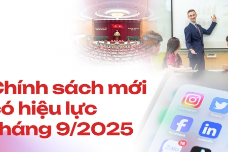 Tháng 9/2025: Hàng loạt chính sách “chạm” trực tiếp đời sống kinh tế - xã hội
