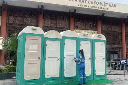 705 nhà vệ sinh lưu động, dã chiến sẵn sàng cho Đại lễ tại Hà Nội