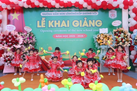 Rộn ràng Lễ khai giảng năm học 2025 – 2026 tại Trường Mầm non Lômônôxốp Dương Nội
