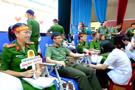 Hà Tĩnh: 350 cán bộ chiến sỹ Công an tham gia hiến máu tình nguyện