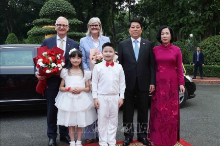 Chủ tịch nước Lương Cường chủ trì lễ đón cấp Nhà nước Toàn quyền Australia