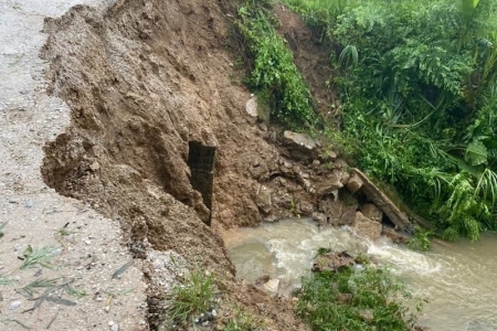 Thanh Hóa: Công bố tình huống khẩn cấp thiên tai vị trí sạt lở công trình đường tràn thôn Mật Thành
