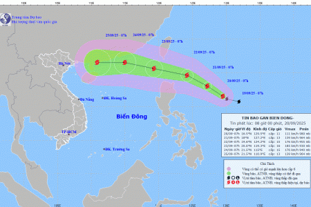 Bão Ragasa có thể mạnh lên cấp 16