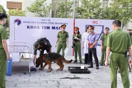 Tổ chức thực tập phương án xử lý tình huống đột xuất tại Phân Trại tạm giam Công an tỉnh Thanh Hoá