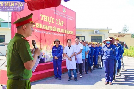 Công ty Cổ phần Than Hà Lầm - Vinacomin huấn luyện, bồi dưỡng nghiệp vụ phương án chữa cháy, cứu nạn cứu hộ