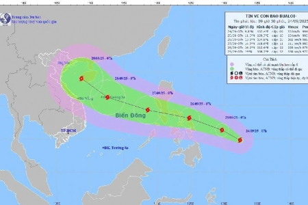 Dự báo bão Bualoi tiến vào Biển Đông, thành bão số 10