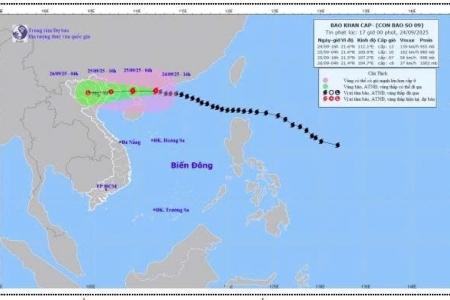 Bão Ragasa giảm cấp, hoàn lưu bao trùm diện rộng